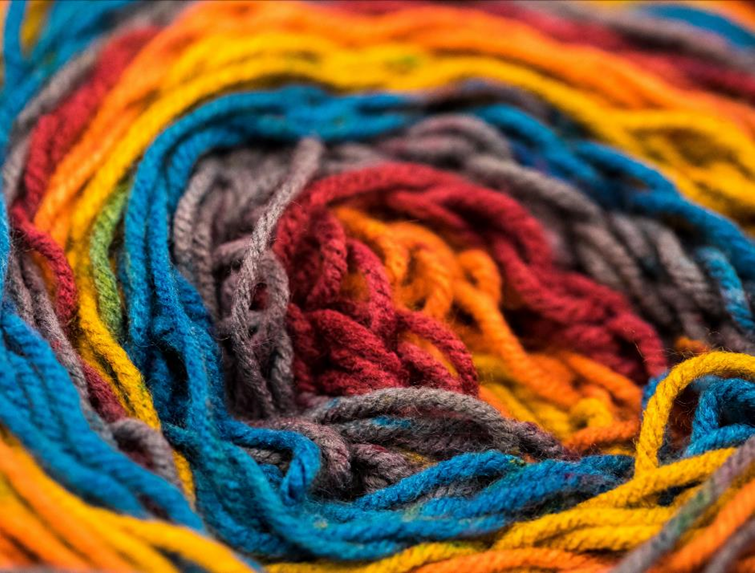 Image of colourful wool wrapped up together